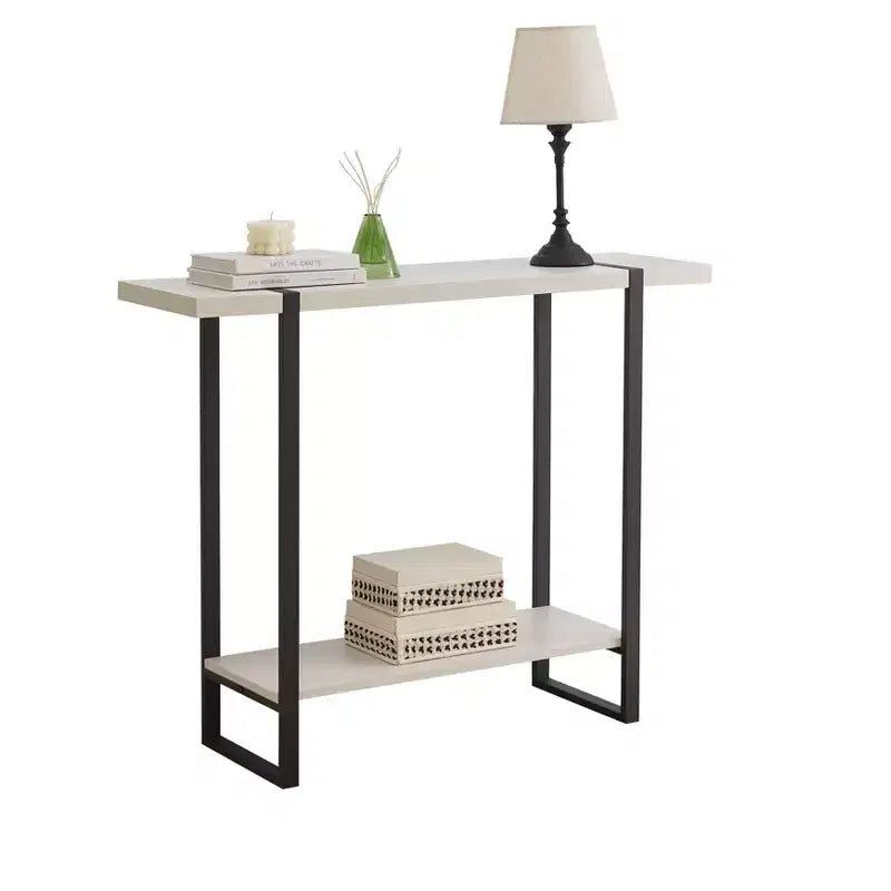 Kings Brand Furniture Console Table with Shelves - Modern Metal Wood Sofa Table for Living Room, Entryway, Hallway, Foyer