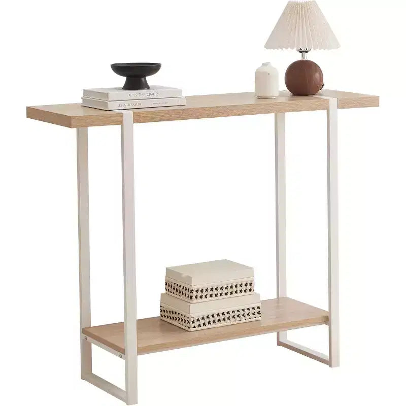 Kings Brand Furniture Console Table with Shelves - Modern Metal Wood Sofa Table for Living Room, Entryway, Hallway, Foyer