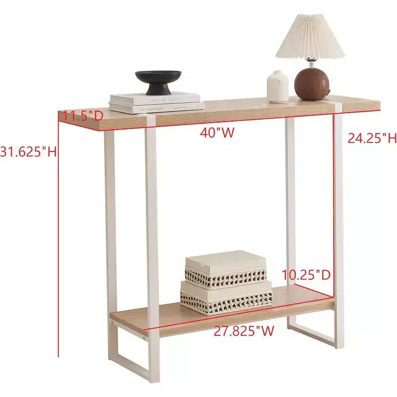 Kings Brand Furniture Console Table with Shelves - Modern Metal Wood Sofa Table for Living Room, Entryway, Hallway, Foyer