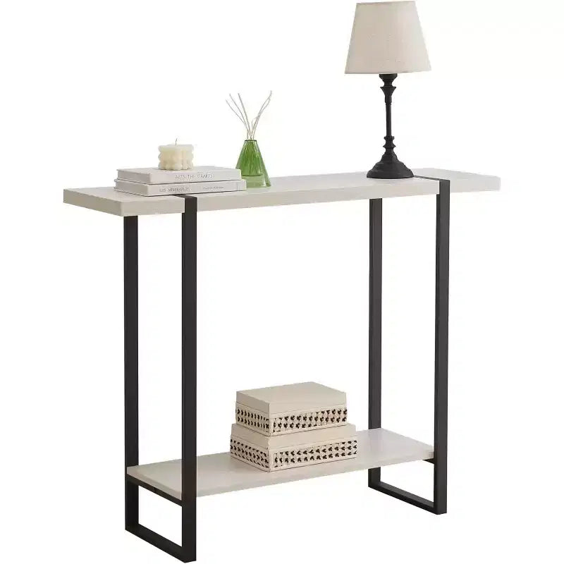 Kings Brand Furniture Console Table with Shelves - Modern Metal Wood Sofa Table for Living Room, Entryway, Hallway, Foyer