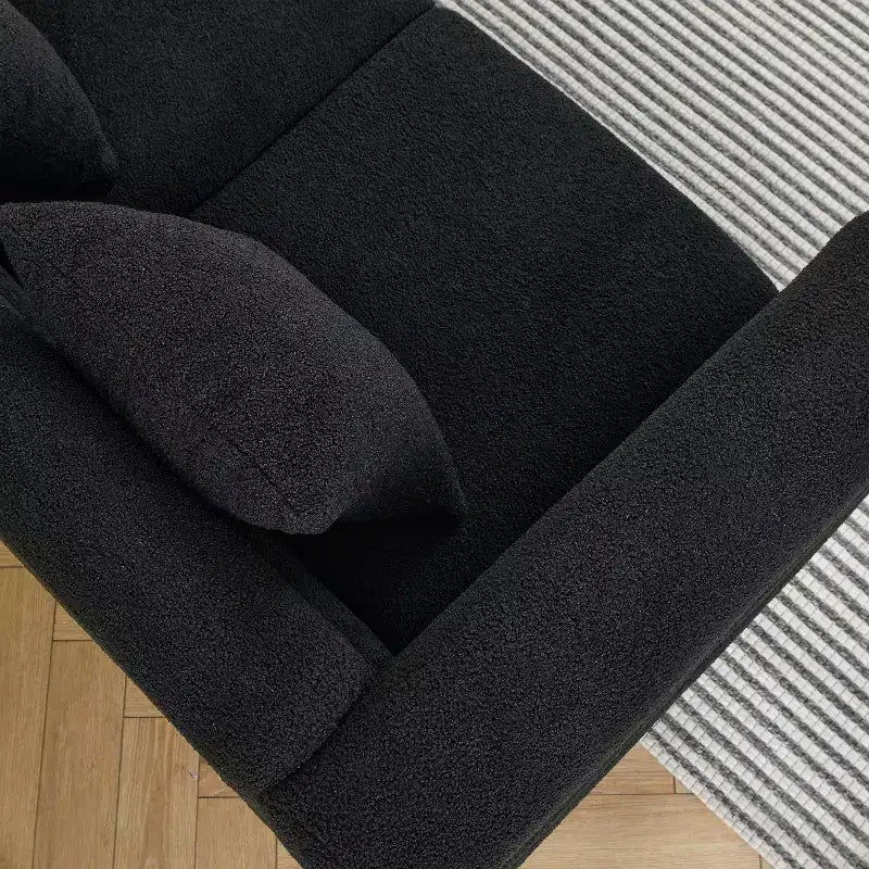 81-Inch Oversized 3-Seater Sectional Sofa for Living Room - Comfortable Fabric with Deep Seating and 3 Pillows