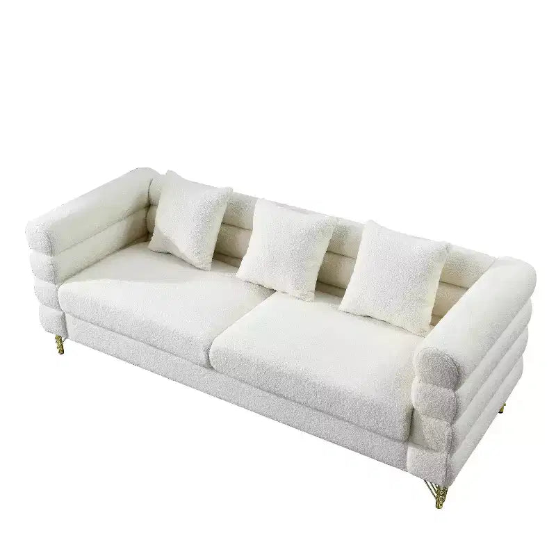 81-Inch Oversized 3-Seater Sectional Sofa for Living Room - Comfortable Fabric with Deep Seating and 3 Pillows