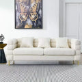 81-Inch Oversized 3-Seater Sectional Sofa for Living Room - Comfortable Fabric with Deep Seating and 3 Pillows