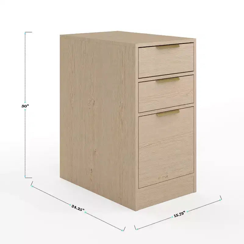 Martha Stewart Kayden Home Office Modular Single-Drawer Desk with 3 Drawer File Cabinet