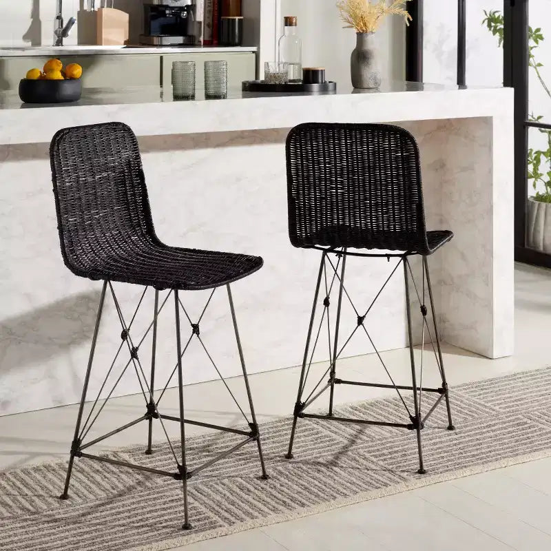 Minerva Weaved Counter Stool (Set Of 2) - BST6505 - Safavieh