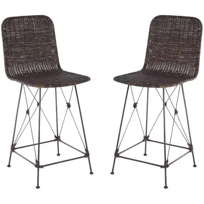 Minerva geflochtener Thekenhocker (2er-Set) - BST6505 - Safavieh