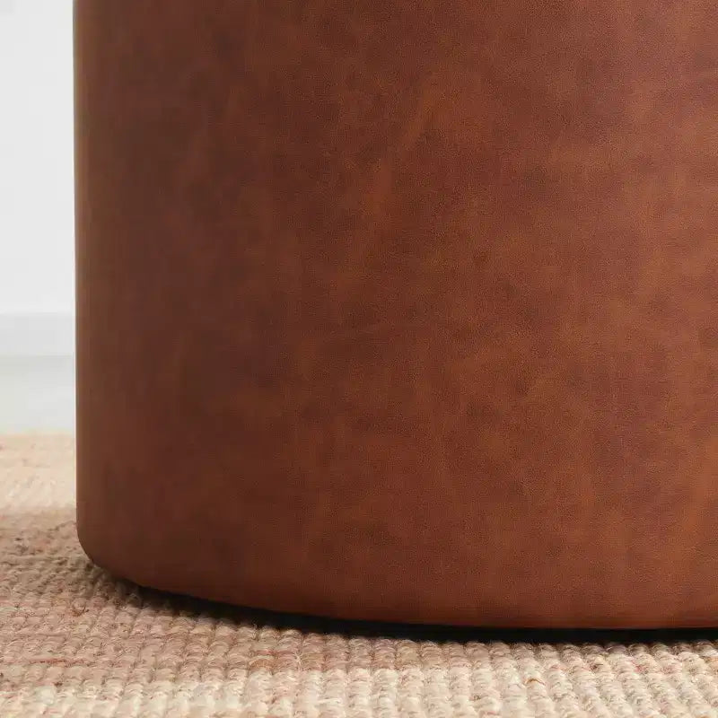 Ornavo Home Large 22 Inch Round Coffee Table Storage Ottoman