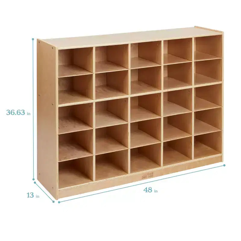 Meuble de rangement à bacs Cubby Mobile, 5x5, Mobilier de classe, Naturel