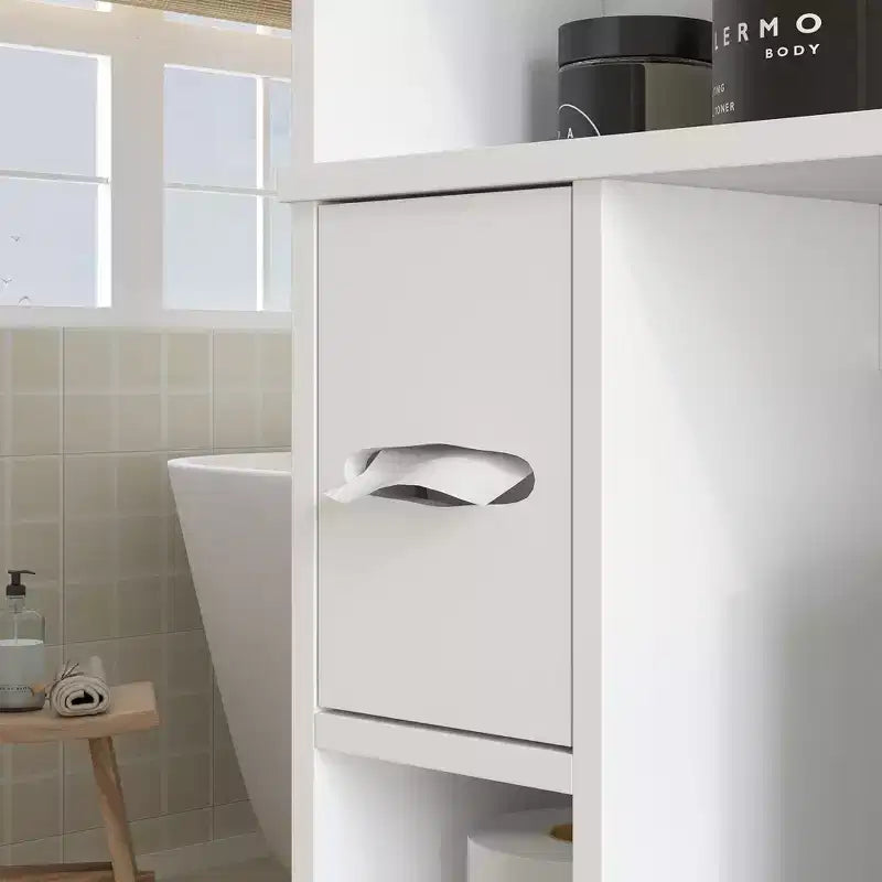 Meuble de rangement au-dessus des toilettes, organisateur de salle de bain moderne avec 2 portes à placer au-dessus des toilettes