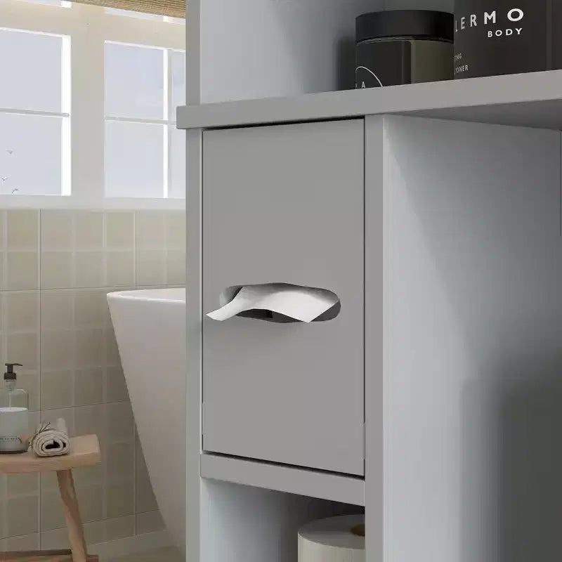 Meuble de rangement au-dessus des toilettes, organisateur de salle de bain moderne avec 2 portes à placer au-dessus des toilettes