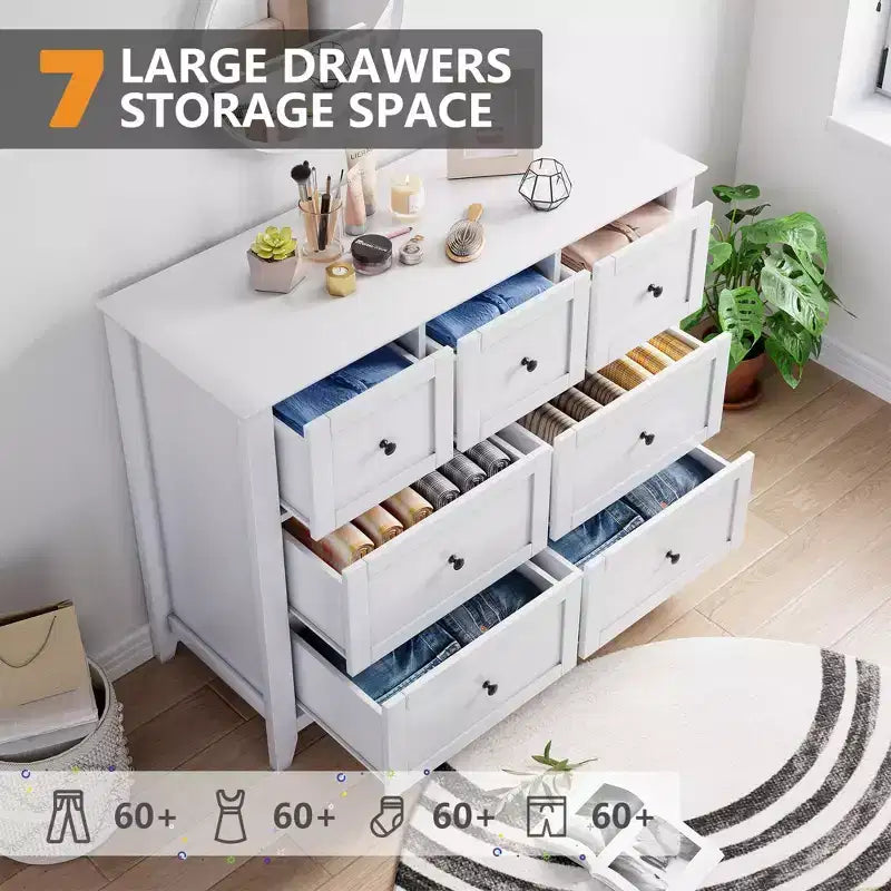 Commode de chambre en bois de style ferme, commode de rangement pour vêtements