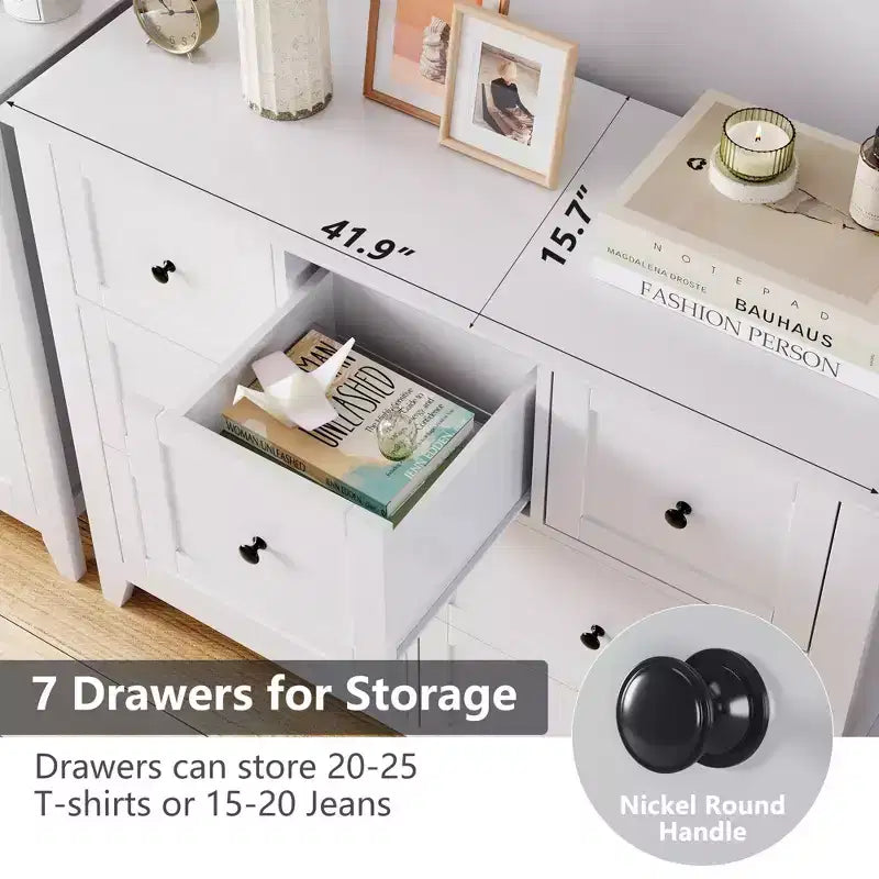 Commode de chambre en bois de style ferme, commode de rangement pour vêtements
