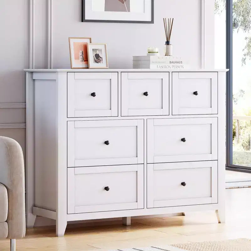 Commode de chambre en bois de style ferme, commode de rangement pour vêtements