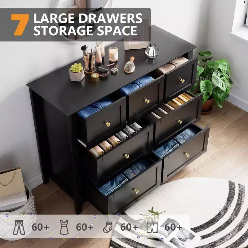 Commode de chambre en bois de style ferme, commode de rangement pour vêtements