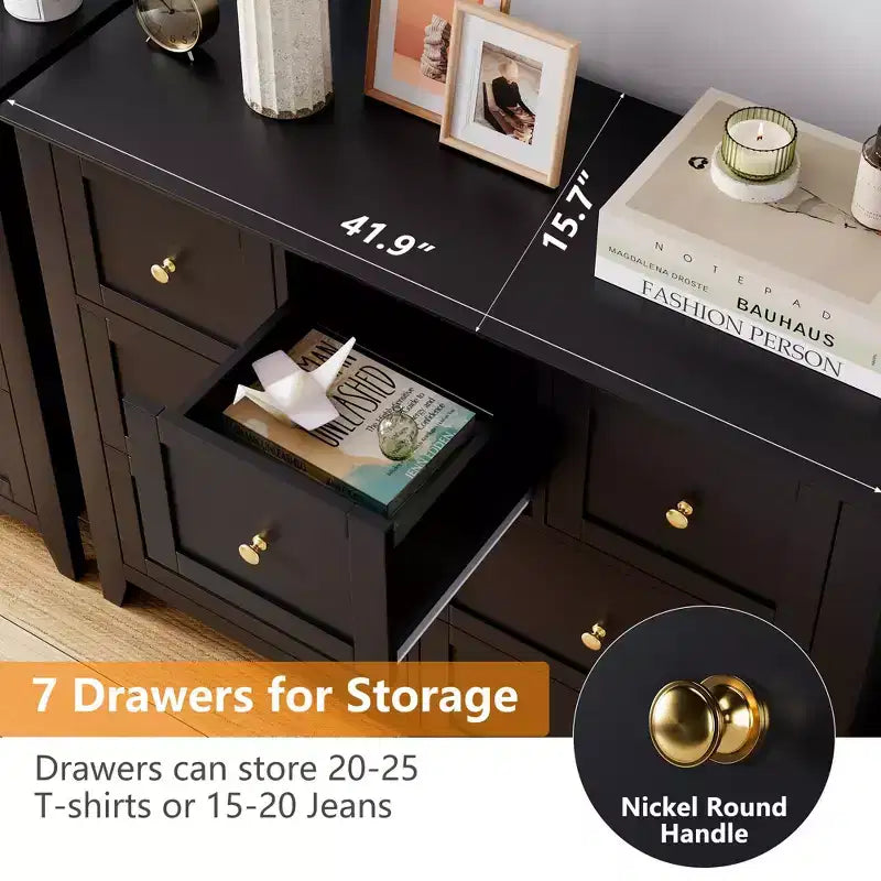 Commode de chambre en bois de style ferme, commode de rangement pour vêtements