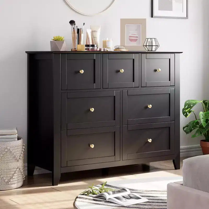 Commode de chambre en bois de style ferme, commode de rangement pour vêtements