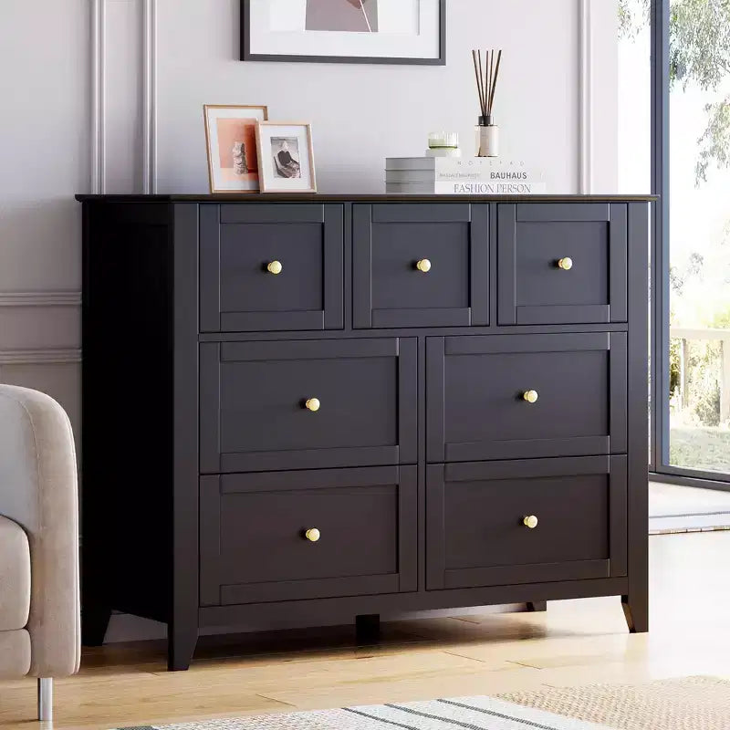 Commode de chambre en bois de style ferme, commode de rangement pour vêtements
