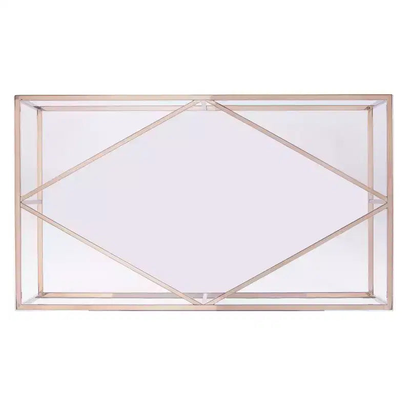 Table basse contemporaine avec plateau en verre - Champagne