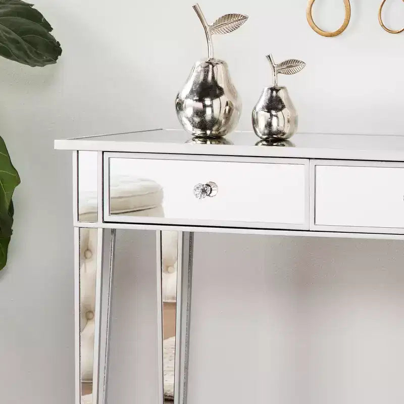 Mirage Mirrored 2-Drawer Console Table - Silver - SEI