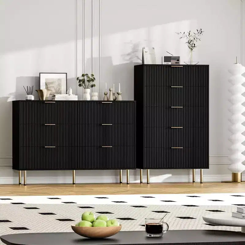 Dresser for Bedroom, 6 Drawer Dresser, Modern Chest of Drawers, Wood Drawer Organizer for Bedroom, Living Room, Hallway, Entryway