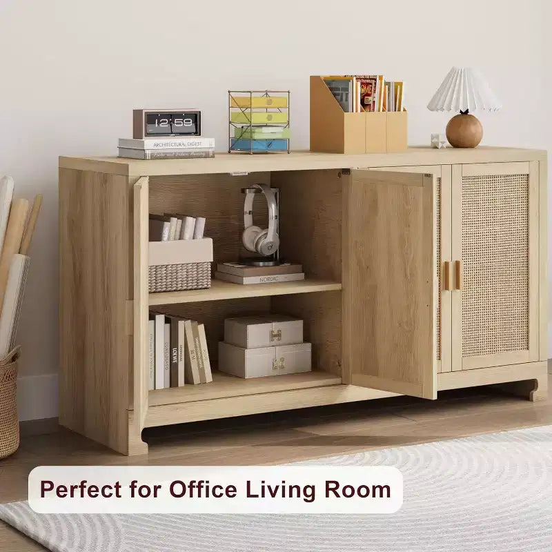 Modern Rattan Storage Cabinet