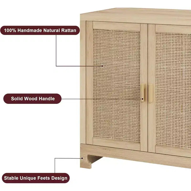 Modern Rattan Storage Cabinet