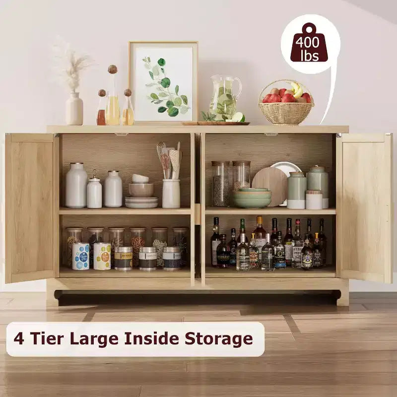 Modern Rattan Storage Cabinet