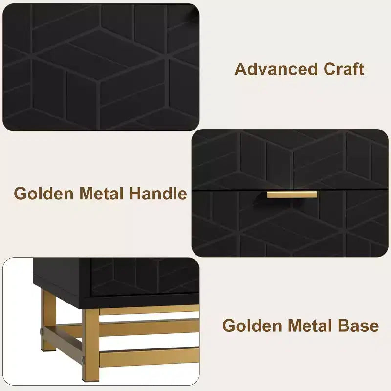 Drawer Storage Cabinet, Dresser for Bedroom, 53.5 Dresser Organizer with Metal Handle and Legs