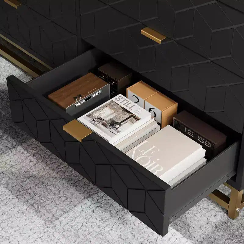 Drawer Storage Cabinet, Dresser for Bedroom, 53.5 Dresser Organizer with Metal Handle and Legs
