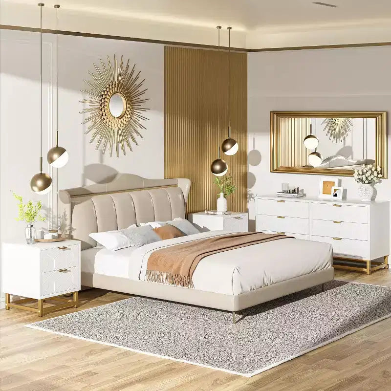 Drawer Storage Cabinet, Dresser for Bedroom, 53.5 Dresser Organizer with Metal Handle and Legs