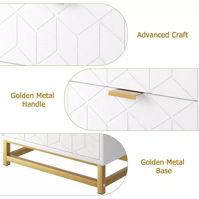 Drawer Storage Cabinet, Dresser for Bedroom, 53.5 Dresser Organizer with Metal Handle and Legs