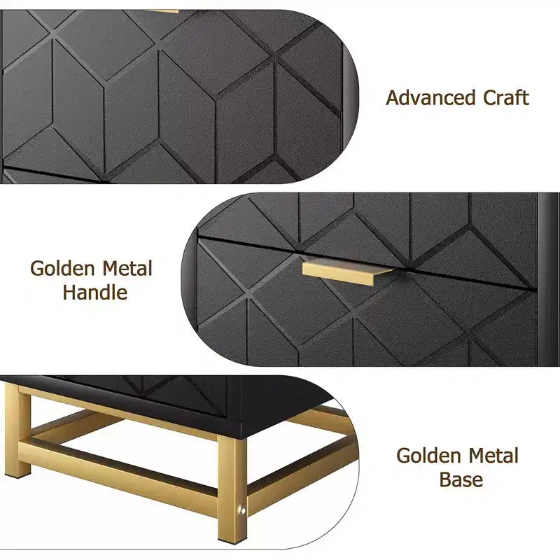 Drawer Storage Cabinet, Dresser for Bedroom, 53.5 Dresser Organizer with Metal Handle and Legs