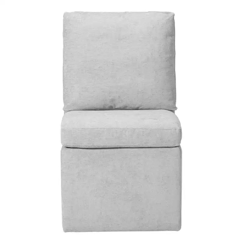 Chaises de salle à manger sans accoudoirs modernes rembourrées en chenille avec roulettes