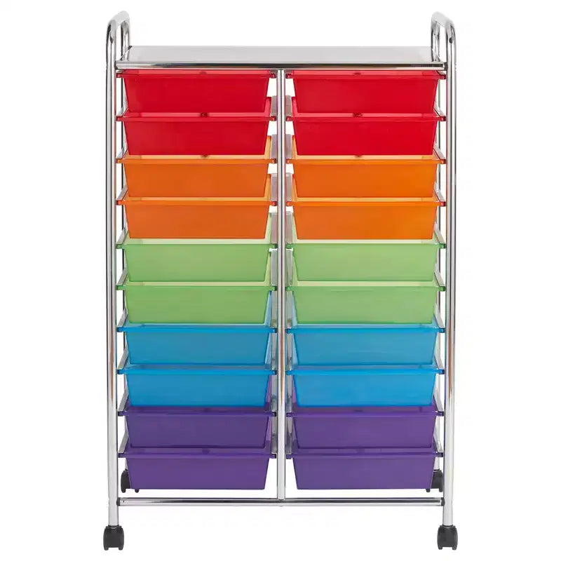 ECR4Kids 20-Drawer Everyday Mobile Storage Utility Cart, Craft Organizer