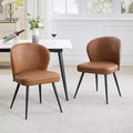 Dining Chairs Set of 2, Modern Kitchen Chairs, Armless Faux Leather Upholstered Accent Side Chair
