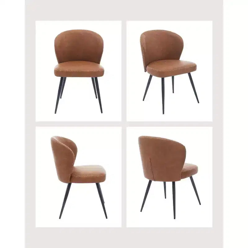 Dining Chairs Set of 2, Modern Kitchen Chairs, Armless Faux Leather Upholstered Accent Side Chair