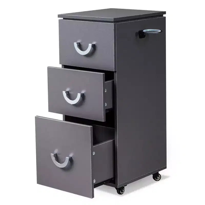 Karl Home Salon Trolley Cart with Wheels, 3 Drawers, Side Tool Holders