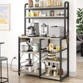 6-Tier Baker's Rack with Power Outlet, Microwave Stand and Coffee Bar Table for Kitchen Storage of Spices and Pans
