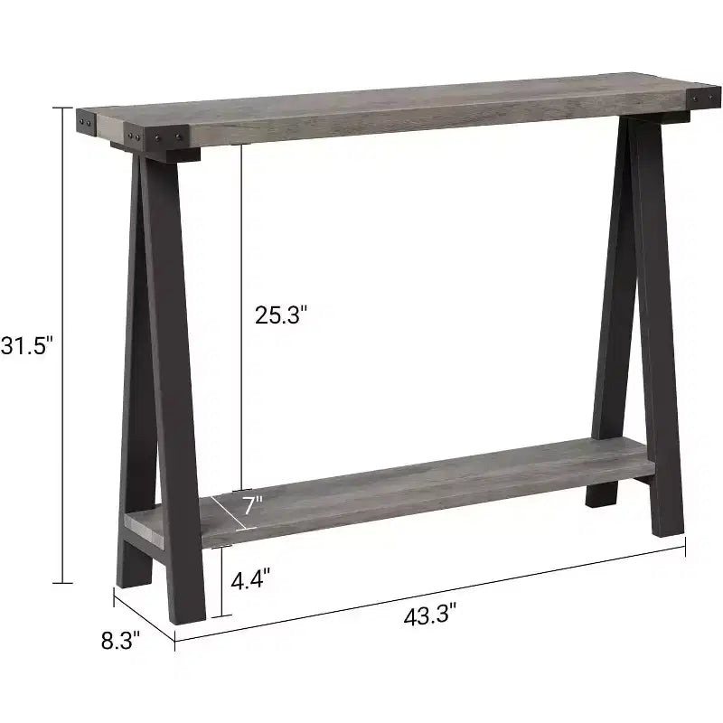 Farmhouse Narrow Entryway Table, 43.3 Console Table with Storage