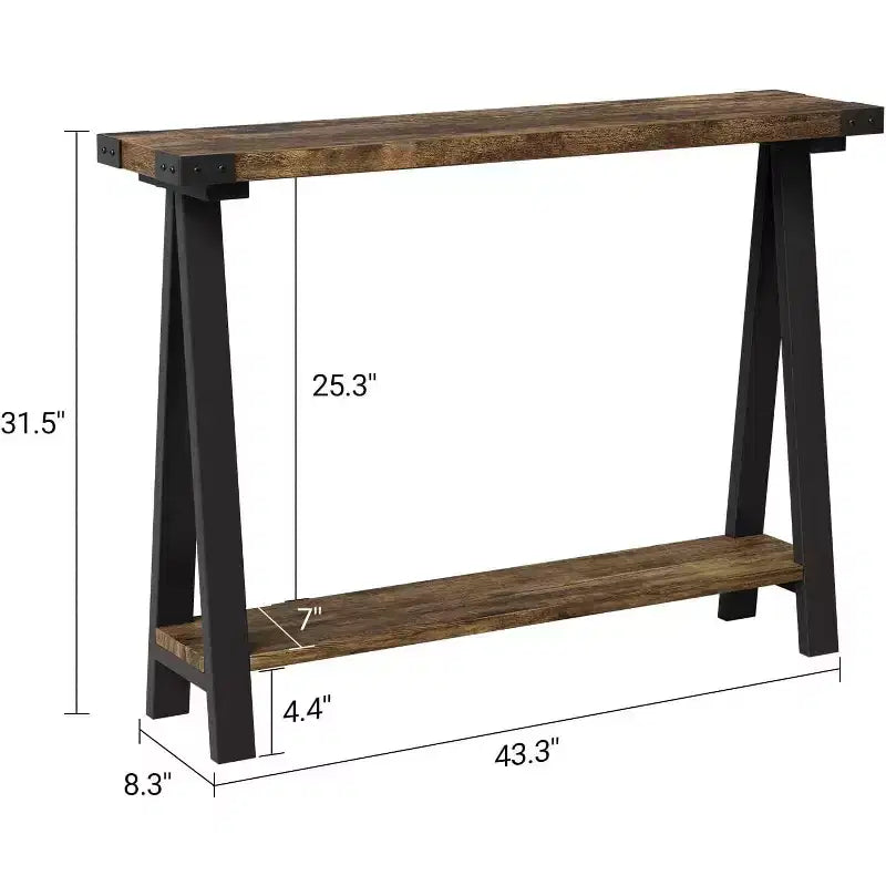 Farmhouse Narrow Entryway Table, 43.3 Console Table with Storage
