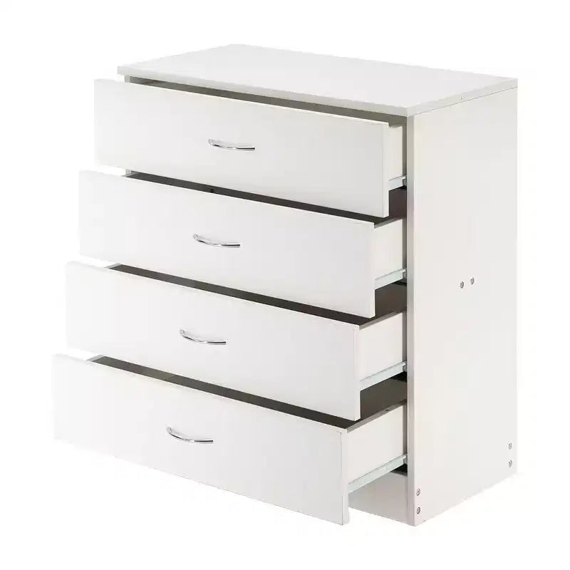 Karl Home 4-Drawer White Particle Board 25.98in. W Chest of Drawer