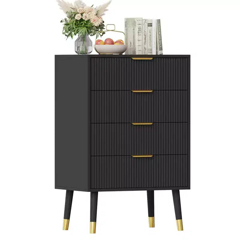 Commode à 4 tiroirs pour chambre à coucher, commode moderne avec tiroirs