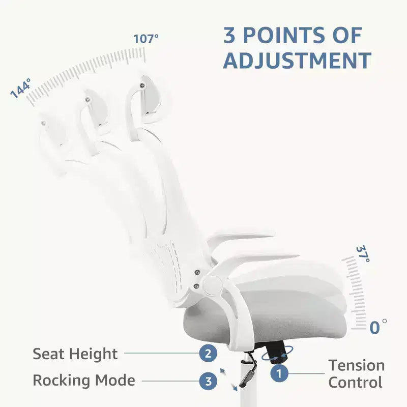 Fauteuil de bureau ergonomique  Dossier haut, Roulettes, Accoudoirs relevables, Réglable