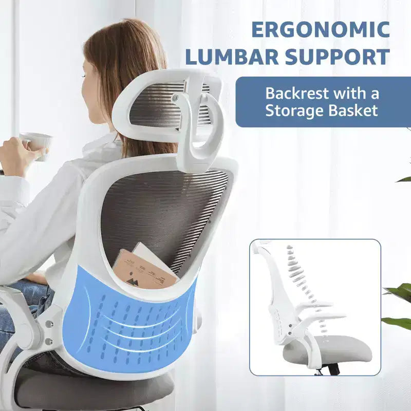 Fauteuil de bureau ergonomique  Dossier haut, Roulettes, Accoudoirs relevables, Réglable