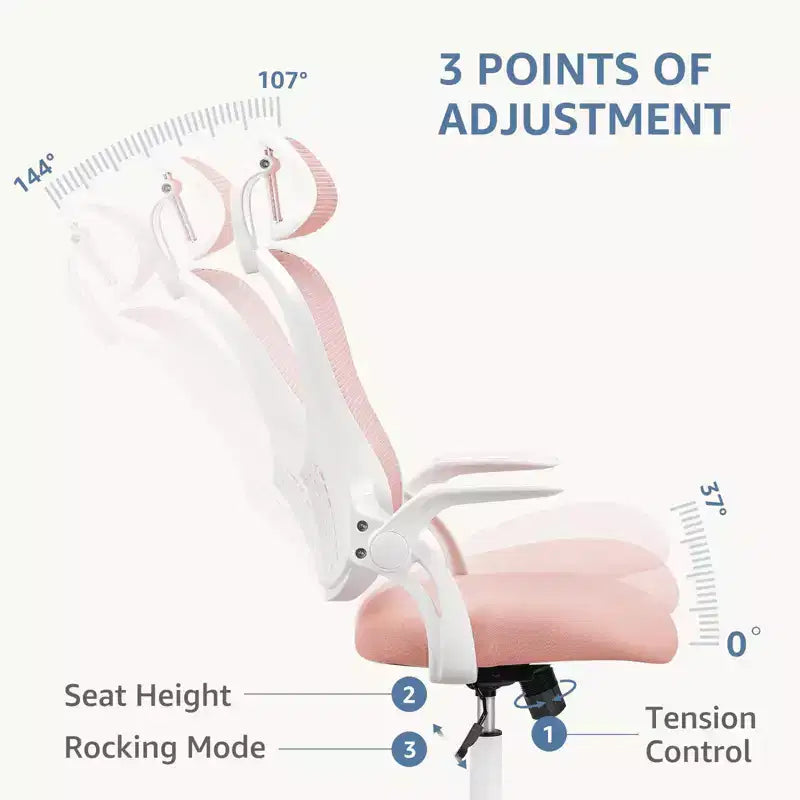 Fauteuil de bureau ergonomique  Dossier haut, Roulettes, Accoudoirs relevables, Réglable