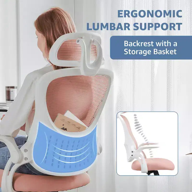 Fauteuil de bureau ergonomique  Dossier haut, Roulettes, Accoudoirs relevables, Réglable