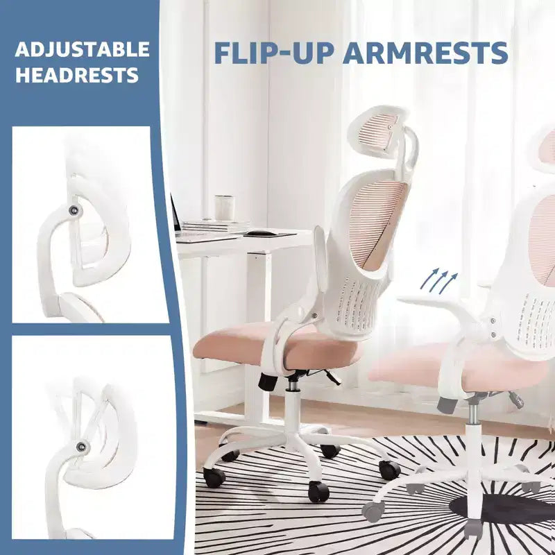 Fauteuil de bureau ergonomique  Dossier haut, Roulettes, Accoudoirs relevables, Réglable