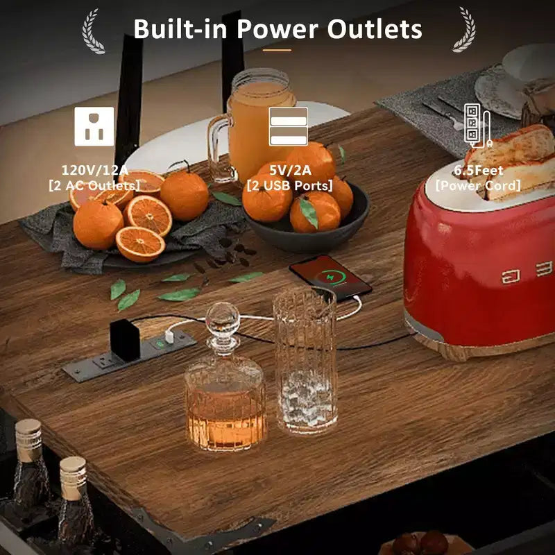 Îlot de cuisine avec meuble de rangement pour poubelle