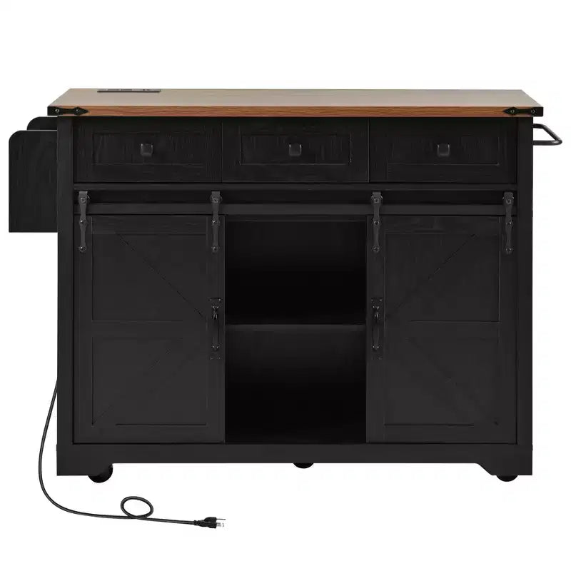 Îlot de cuisine avec meuble de rangement pour poubelle