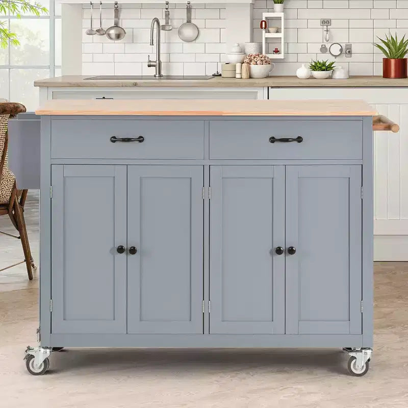 Îlot de cuisine avec meuble de rangement pour poubelle
